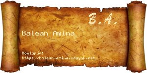 Balean Amina névjegykártya